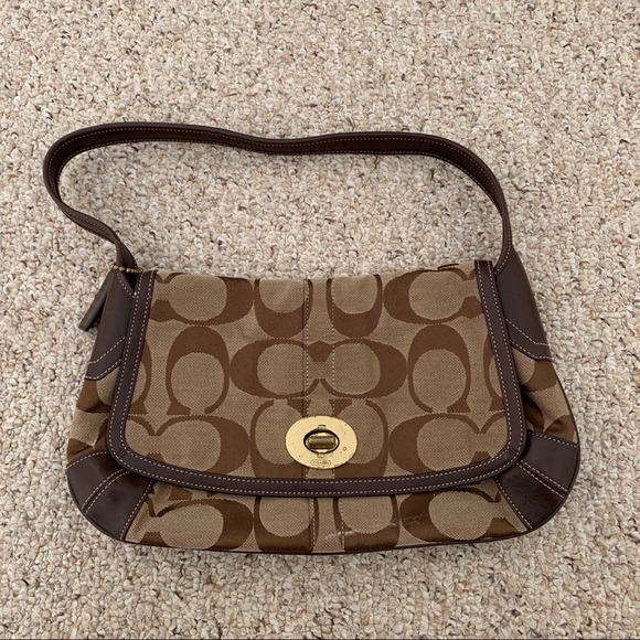 COACH Signature Shoulder Bag (Brown) - Picture 1 of 5